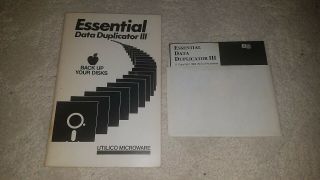 Vintage Essential Data Duplicator Iii Utilico Apple Ii Software Floppy Disk 63