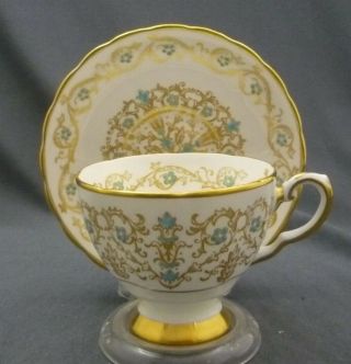 Vintage Hand Painted Tuscan Louise Pattern English Bone China Tea Cup & Saucer