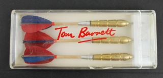 Unicorn Brass Darts Tom Barrett Feather Blue Red In Package Vintage Set England