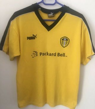 Leeds United Football Soccer Training Shirt Adult Medium Puma Vintage 1990 