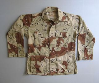 Camo Jacket Shirt Camouflage Desert Storm Era Vtg 90s Military Combat Dcu Medium
