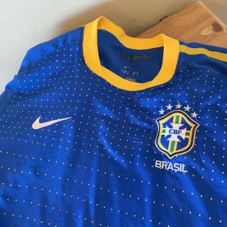NIKE Vintage 2016 TEAM BRASIL CBF Soccer Football Jersey Shirt L Blue Brazil 4