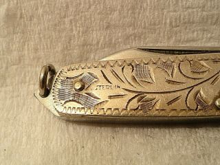 vintage sterling silver pocket knife fancy silver watch fob pocket knife japan 5
