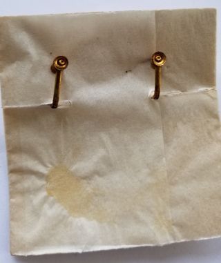Vintage Earrings - 14KT.  Gold Plated Screw Back Earrings - Made in U.  S.  A 5