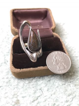 Vintage Taxco Mexico Sterling Silver Retro Modernist Ring - Size 7