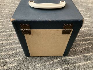 Vintage 45rpm Wood Record Case / Holds 75 Navy Blue 5