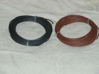 1 Brown & 1 Black 53 Ft.  Coil.  Western Electric 20g Cloth,  Silk,  Enamel Tinned
