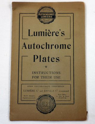 Lumiere Autochrome Plates Early Color Photography C1907 Instruction Booklet