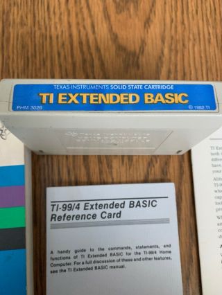 TI 99/4A Extended BASIC Command Module and Reference Book - PHM 3026 6