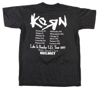 Korn 1997 Life Is Peachy Tour With Helmet Vintage Concert T - Shirt Xl