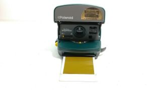 Vintage Polaroid One Step Express Green Instant 600 Film Camera w/Case 3