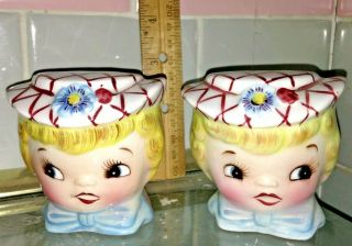 Vintage Lefton Japan Springtime Porcelain Dainty Miss Salt & Pepper Shaker Set