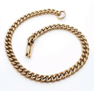 Elegant Vintage Art Deco 12k Yellow Gold Filled Chain Link Tennis Bracelet