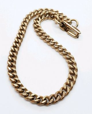 Elegant Vintage Art Deco 12k Yellow Gold Filled Chain Link Tennis Bracelet 3