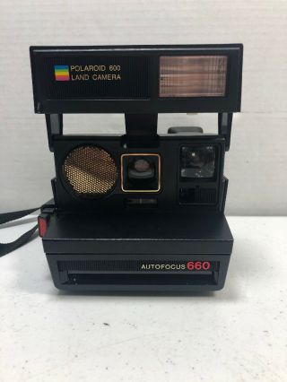 Vintage Polaroid 600 Land Camera Autofocus 660 With Strap