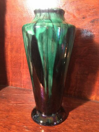 Vintage Drip Glaze Peters And Reed Art Craft Pottery Shadow Ware Vase Lamp Base