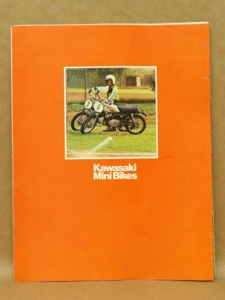 Vtg 1975 Kawasaki Mini Bike Motorcycle Brochure Kv75 Kd80 Kd100 M Km100 Poster