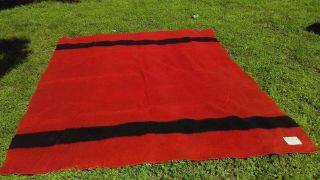 Vintage Polar Star Golden Dawn Virgin Wool Blanket Red Black - - 74 " X 88 " Jcp