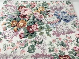 Vtg Ralph Lauren Allison Queen Flat Sheet Floral Shabby Chic Country Cottage