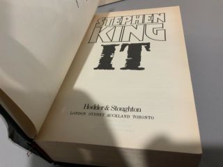 STEPHEN KING - IT - 1st ed 1986 HODDER & STOUGHTON HB/DJ HORROR 5
