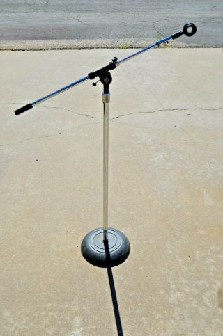 Vintage Atlas Sound Microphone Stand With German Made Boom Shure A53m Holder