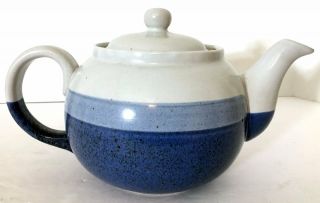 Otagiri Cascade 5 Cup Teapot Blue & Gray Stoneware Ceramic Vintage Japan Euc