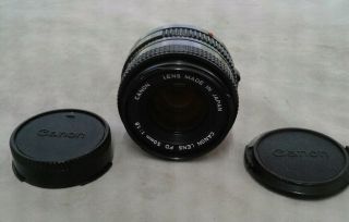 Canon Lens Fd F1.  8 50mm Prime Vintage Lens