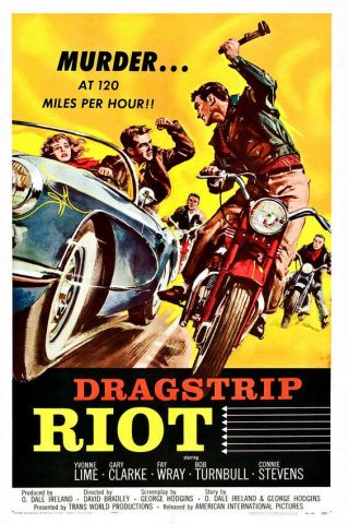 Dragstrip Riot Chevrolet Corvette Vintage 1956 Sports Car Motorbike Movie Poster