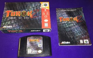 (sb69) Collectible Classic Vintage Nintendo 64 N64 Turok 2 Seed Of Evil Complete
