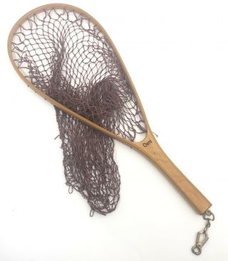 Vintage Orvis Trout Flyfishing Net 22” Wood W/ Clip