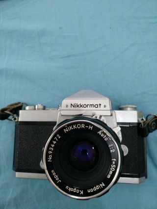 Nikon Nikkormat Ft 35mm Slr Camera,  50 Mm Nikkon Lens Vintage