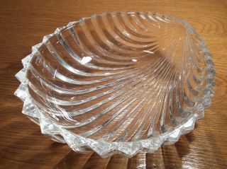 Gorgeous Vintage Villeroy And Boch Crystal Lilian Shell Design Bowl 9 " By 9 "