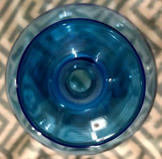 VINTAGE BLENKO GLASS DECANTER BLUE HANDMADE VASE CARAFE AQUA EXC 5