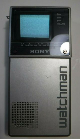 Vintage Sony Watchman Portable Analog Black & White Tv Model Fd - 20a.
