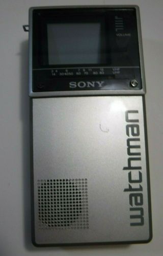 Vintage SONY Watchman Portable Analog Black & White TV Model FD - 20A. 3