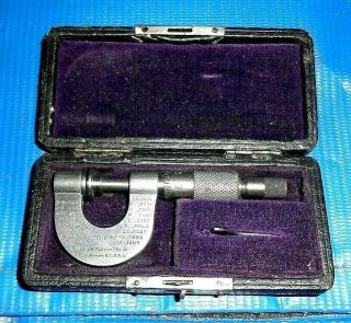 Vintage B&s Brown & Sharpe Small 1/2  Micrometer No.  230 W/ Circular Disks