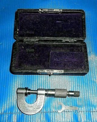Vintage B&S Brown & Sharpe small 1/2  micrometer No.  230 w/ circular disks 2