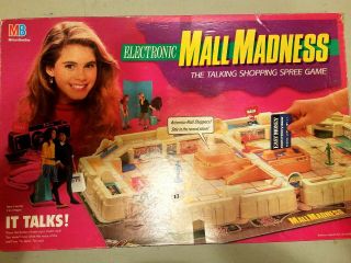 Vintage 1989 Milton Bradley Electronic Mall Madness Board Game Complete