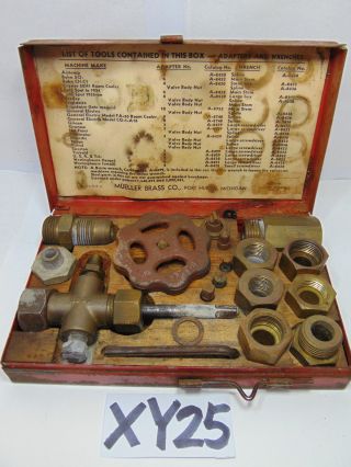 Vintage Mueller Brass Co.  Refrigeration Service Valve Adapter Set Purging - Charge