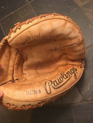 Vintage Rawlings Ted Simmons Rcm8 Catchers Mitt - Right Hand Throw -