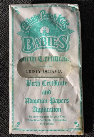 CABBAGE PATCH KIDS 1980 ' S VINTAGE BABY 8