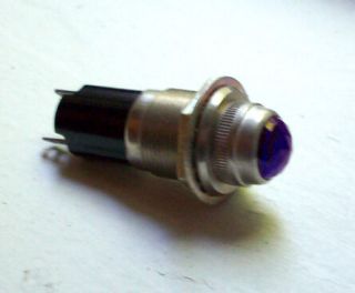 Vintage Violet / Blue Curved Lens Dash Gauge Panel Light Hot Rod Nos 5/8 Dialco