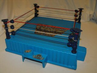 Vintage 1990 Hasbro Wwf Wwe Blue Wrestling Ring Great Toy Good