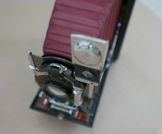 1910 Kodak 3 - A B4 Folding Pocket Camera,  Red Bellows,  Kodak Shutter,  B & Lomb 6