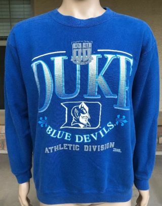 Vintage Duke Blue Devils Athletic Crewneck Sweatshirt Team Edition Size Large