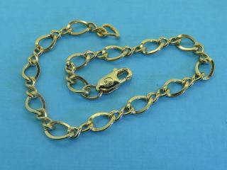 Vintage Gold Filled Single Link Charm Bracelet Jmf Co.  Old Stock Gb2408 - 7 F