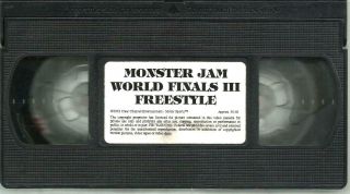 Monster Jam World Finals 3 Freestyle Las Vegas VHS 2002 Grave Digger Ford VTG 4