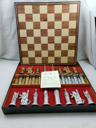Vintage 1962 Peter Ganine Sculpted Gothic Conqueror Chess Set Complete