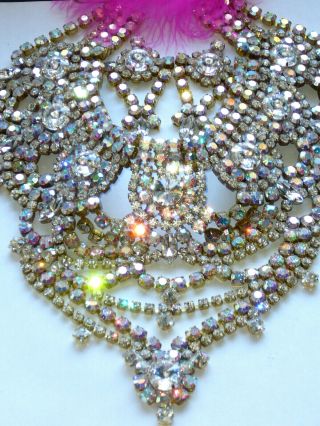 1960s Ab Rhinestone Vintage Preciosa Necklace Demi Set Signed Bijoux M.  G F366