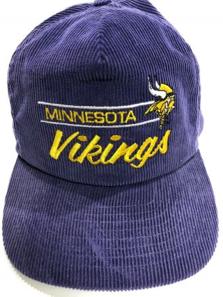 Vintage Purple Annco Minnesota Vikings Corduroy Snapback Hat Cap Nfl Football
